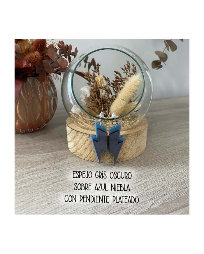 Pendientes Rayo Doble Colgado