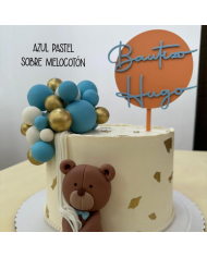 Topper Redondo Bautizo con Nombre en Metacrilato