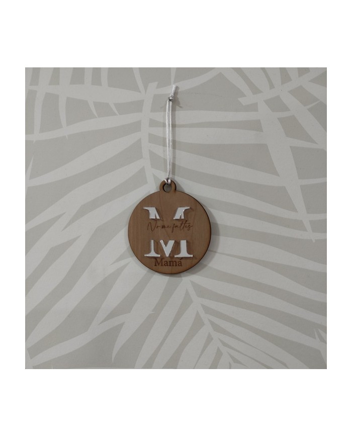 Bola con Frase y Nombre Grabado e Inicial en Metacrilato Espejo