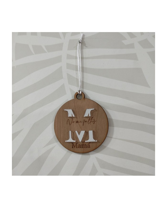 Bola con Frase y Nombre Grabado e Inicial en Metacrilato Espejo