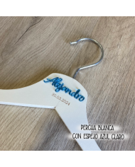 Percha Con Nombre en Metacrilato y Fecha Grabada para Bodas