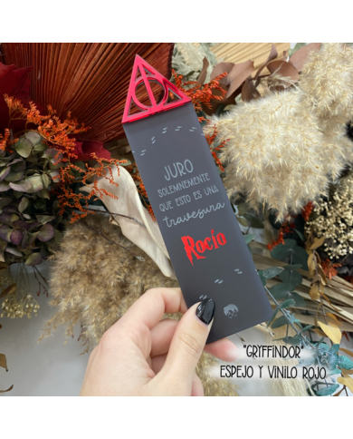 Marcapáginas Harry Potter "Juro Solemnemente Que Esto Es Una Travesura" Personalizado con Nombre en Vinilo