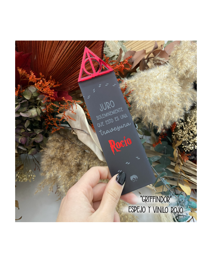 Marcapáginas Harry Potter "Juro Solemnemente Que Esto Es Una Travesura" Personalizado con Nombre en Vinilo