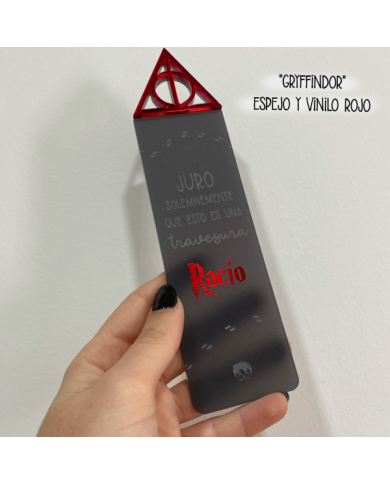 Marcapáginas Harry Potter "Juro Solemnemente Que Esto Es Una Travesura" Personalizado con Nombre en Vinilo