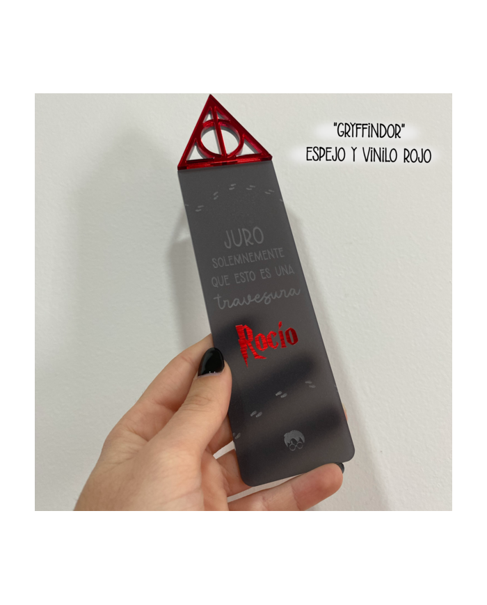 Marcapáginas Harry Potter "Juro Solemnemente Que Esto Es Una Travesura" Personalizado con Nombre en Vinilo