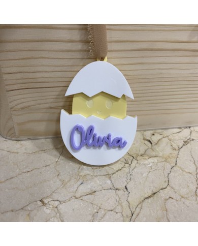 Colgador Huevo y Pollito con Nombre