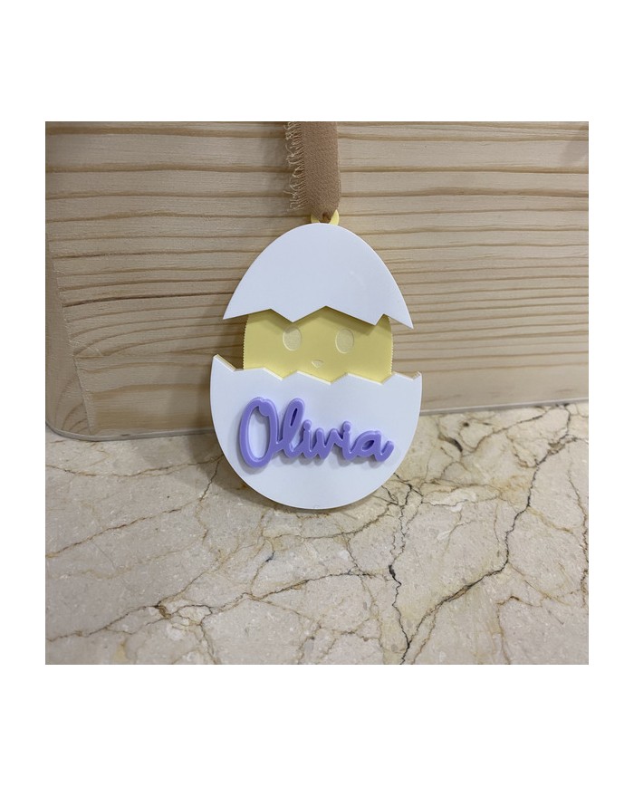 Colgador Huevo y Pollito con Nombre