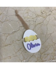 Colgador Huevo y Pollito con Nombre