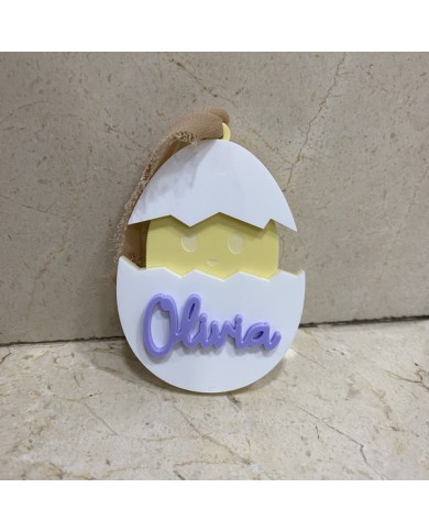 Colgador Huevo y Pollito con Nombre