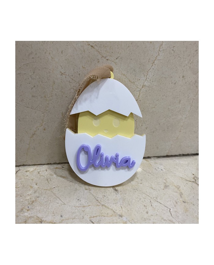 Colgador Huevo y Pollito con Nombre