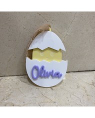 Colgador Huevo y Pollito con Nombre