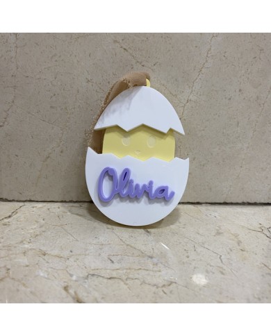 Colgador Huevo y Pollito con Nombre