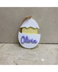 Colgador Huevo y Pollito con Nombre