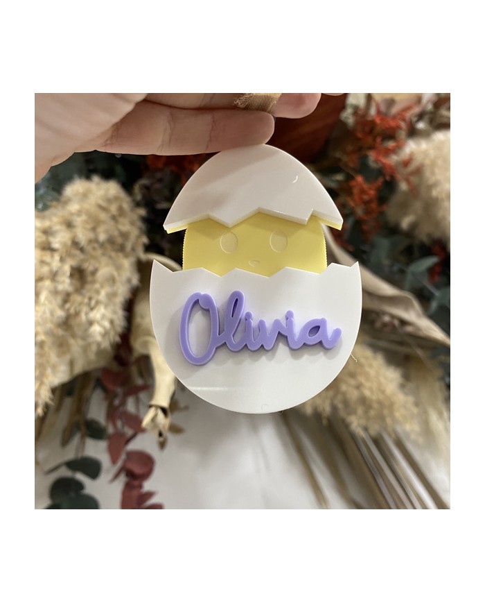 Colgador Huevo y Pollito con Nombre