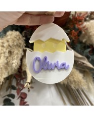 Colgador Huevo y Pollito con Nombre