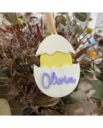 Colgador Huevo y Pollito con Nombre