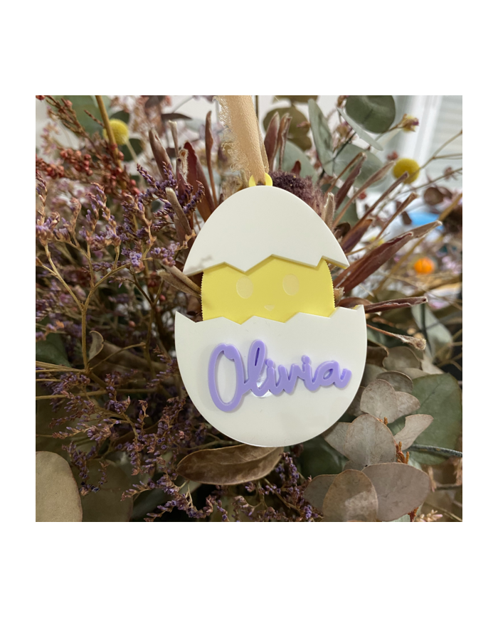 Colgador Huevo y Pollito con Nombre