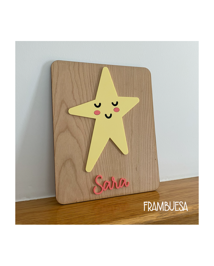 Cartel Infantil Estrella Con Nombre