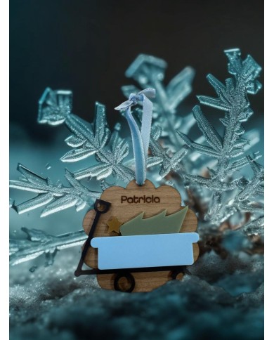 Bola de navidad carro azul