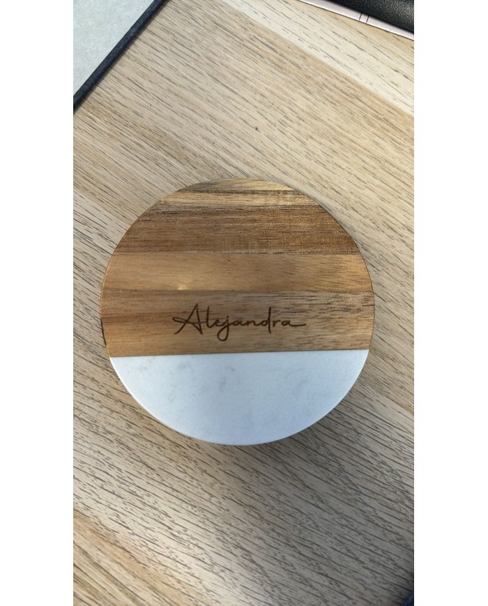 Posavasos en madera y mármol