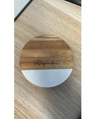 Posavasos en madera y mármol