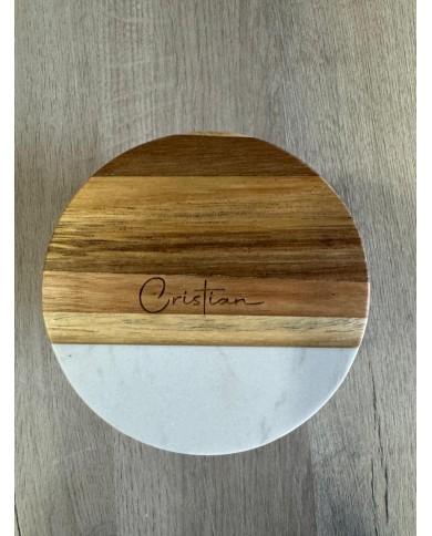 Posavasos en madera y mármol