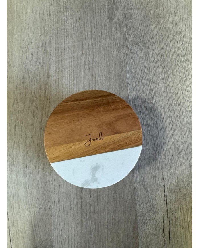 Posavasos en madera y mármol