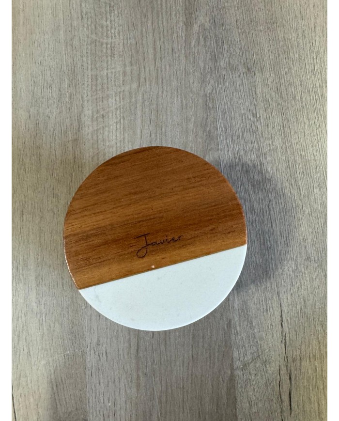Posavasos en madera y mármol