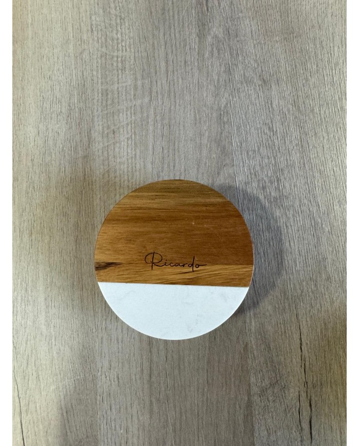 Posavasos en madera y mármol