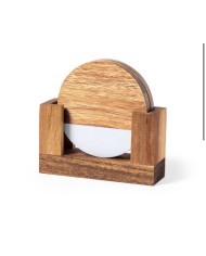 Posavasos en madera y mármol