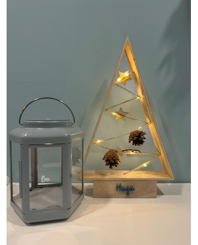 ÁRBOL NAVIDAD CON LED, NOMBRE METACRILATO