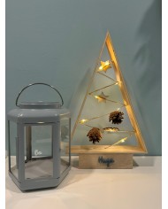 ÁRBOL NAVIDAD CON LED, NOMBRE METACRILATO