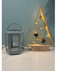 ÁRBOL NAVIDAD CON LED, NOMBRE METACRILATO