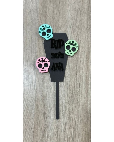 TOPPER CALAVERAS RIP 30’s CON NOMBRE TOPPER CALAVERAS RIP 30’s CON NOMBRE
