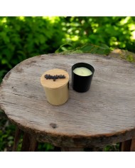 VELA AROMÁTICA EN METAL CON TAPA MADERA + NOMBRE