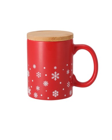 TAZA NAVIDAD CON TAPA MADERA