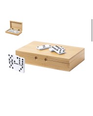 DOMINÓ CAJA MADERA CON PIEZAS BLANCAS, NOMBRE Y APELLIDO