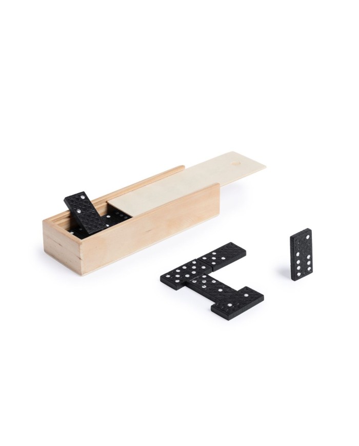 DOMINÓ PIEZAS NEGRAS CON NOMBRE Y APELLIDO GRABADO