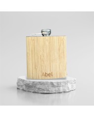 PETACA EN BAMBÚ CON NOMBRE GRABADO