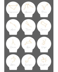 LAMPARA CONSTELACIONES CON 1 NOMBRE, BASE INALAMBRICA DE MADERA