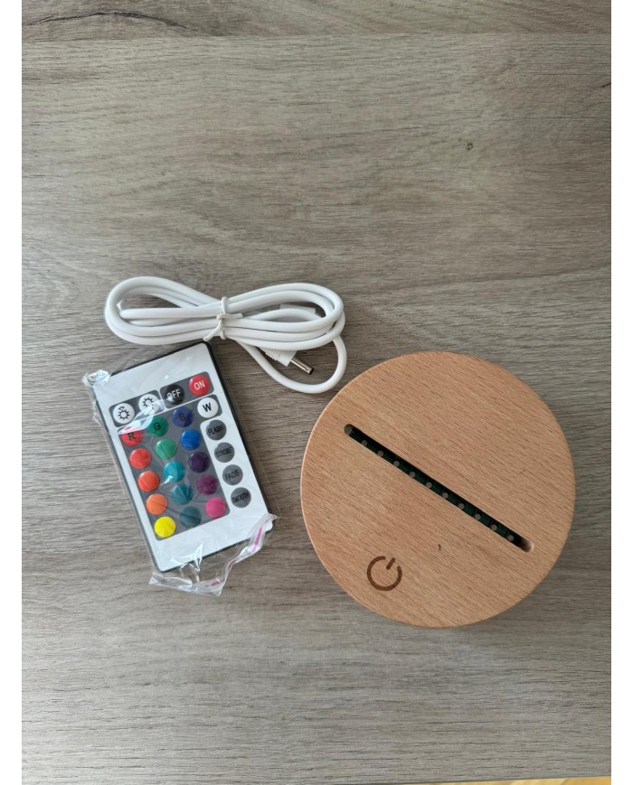 LAMPARA CONSTELACIONES CON 1 NOMBRE, BASE INALAMBRICA DE MADERA