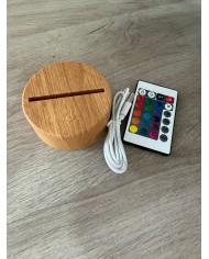 LAMPARA CONSTELACIONES CON 2 NOMBRES, BASE INALAMBRICA EFECTO MADERA