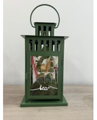 FAROLILLO CON NOMBRE CON FLORES PRESERVADAS Y TIRA DE LED