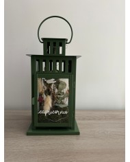 FAROLILLO CONSTELACION CON FLORES PRESERVADAS Y TIRA DE LED