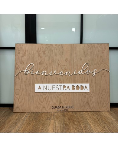 Cartel “Bienvenidos a nuestra boda”