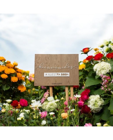 Cartel “Bienvenidos a nuestra boda”