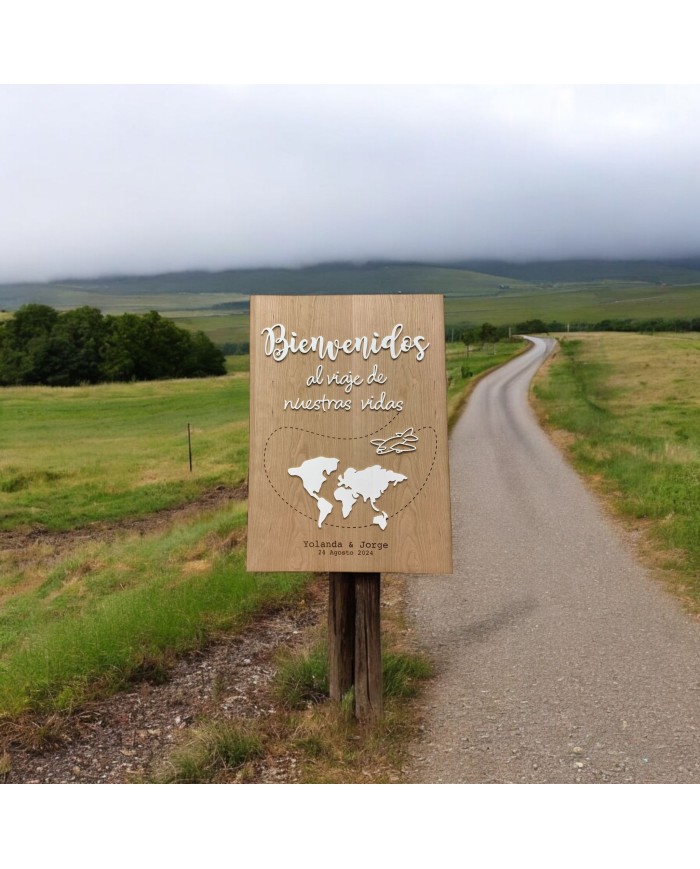 Cartel Bienvenidos al viaje de nuestras vidas