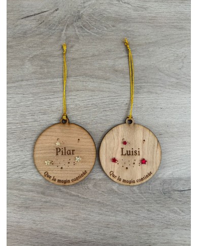 BOLA CON NOMBRE Y ESTRELLAS DE ESPEJO