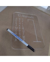 Colgador Datos Recién Nacido con Inicial en Metacrilato Espejo