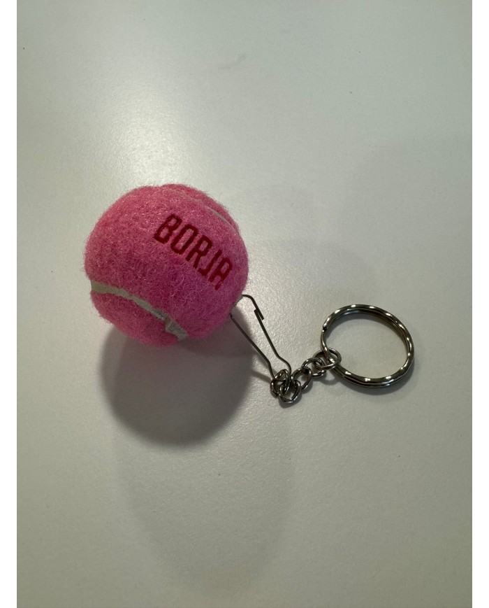LLAVERO BOLA PADEL ROSA CON NOMBRE